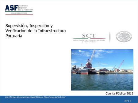 Supervisión, Inspección y Verificación de la Infraestructura Portuaria