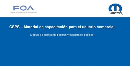 CSPS – Material de capacitación para el usuario comercial