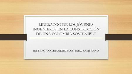 Ing. SERGIO ALEJANDRO MARTÍNEZ ZAMBRANO