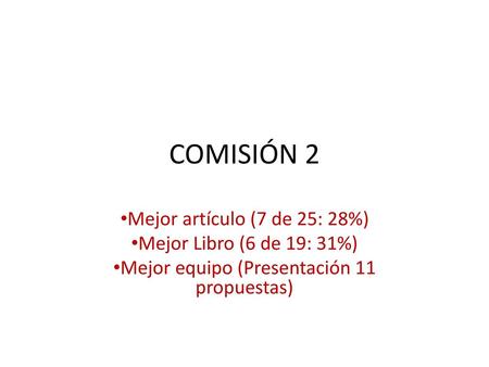 Mejor equipo (Presentación 11 propuestas)