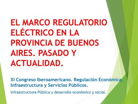 El marco regulatorio eléctrico en la Provincia de Buenos Aires
