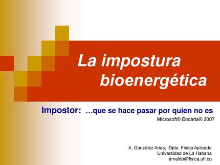 La impostura bioenergética