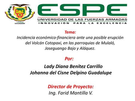 Lady Diana Benítez Carrillo Johanna del Cisne Delpino Guadalupe