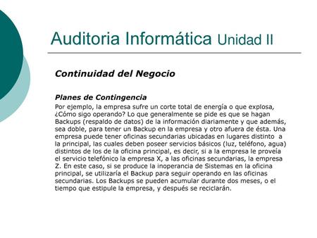 Auditoria Informática Unidad II