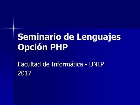 Seminario de Lenguajes Opción PHP