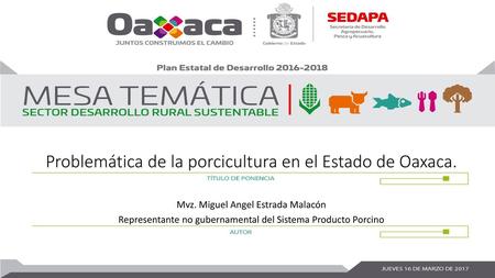 Problemática de la porcicultura en el Estado de Oaxaca.