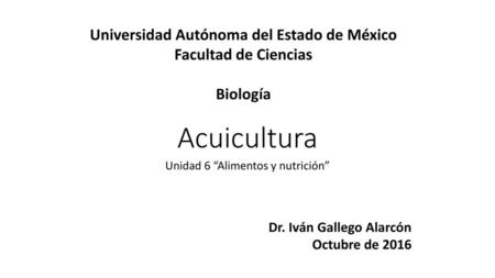 Unidad 6 “Alimentos y nutrición”