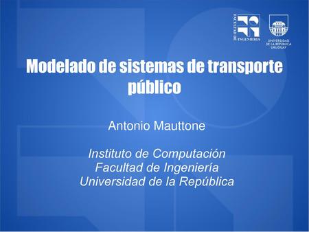 Modelado de sistemas de transporte público
