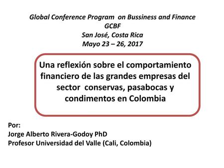 Global Conference Program on Bussiness and Finance
