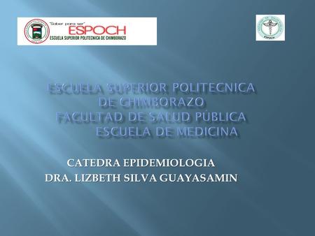 CATEDRA EPIDEMIOLOGIA DRA. LIZBETH SILVA GUAYASAMIN.