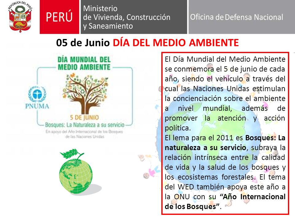 05 de Junio DÍA DEL MEDIO AMBIENTE - ppt descargar