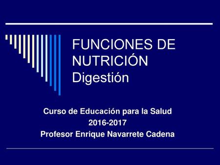 FUNCIONES DE NUTRICIÓN Digestión