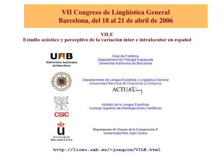 Estudio acústico y perceptivo de la variación inter e intralocutor en español (VILE)