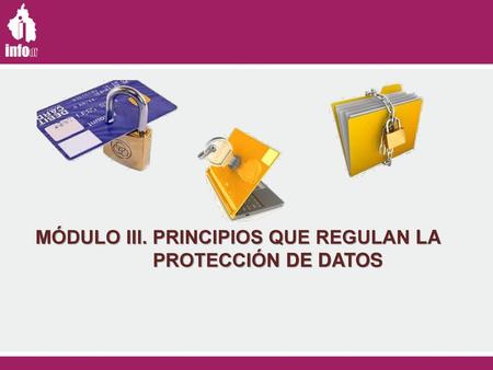 MÓDULO III. PRINCIPIOS QUE REGULAN LA PROTECCIÓN DE DATOS