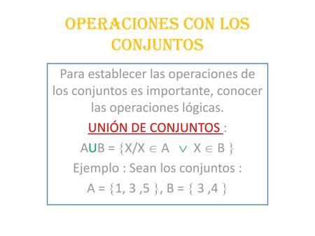 OPERACIONES CON LOS CONJUNTOS