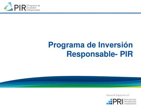 Programa de Inversión Responsable- PIR