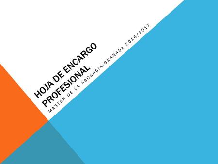 HOJA DE ENCARGO PROFESIONAL