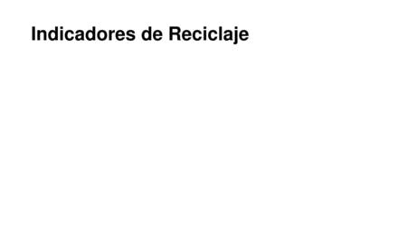 Indicadores de Reciclaje