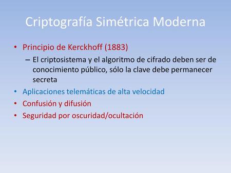 Criptografía Simétrica Moderna