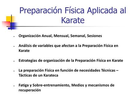 Preparación Física Aplicada al Karate