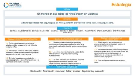 Estrategia Un mundo en que todos los niños crecen sin violencia