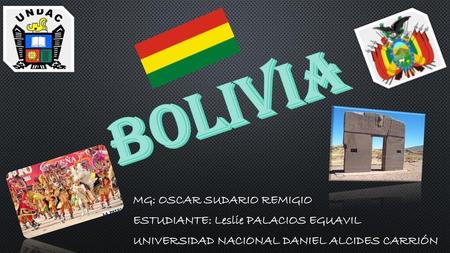 BOLIVIA MG: OSCAR SUDARIO REMIGIO ESTUDIANTE: Leslie PALACIOS EGUAVIL