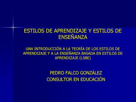 PEDRO FALCO GONZÁLEZ CONSULTOR EN EDUCACIÓN
