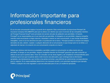 Información importante para profesionales financieros