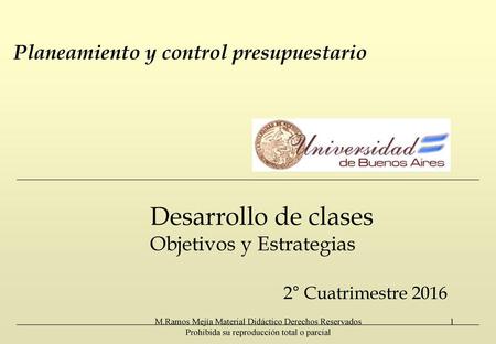 Planeamiento y control presupuestario
