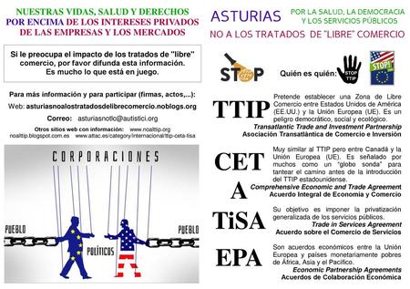 TTIP CETA TiSA EPA NUESTRAS VIDAS, SALUD Y DERECHOS