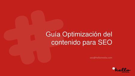 Guía Optimización del contenido para SEO