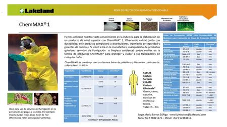 ChemMAX® 1 ROPA DE PRO TECCIÓN QUÍMICA Y DESECHABLE