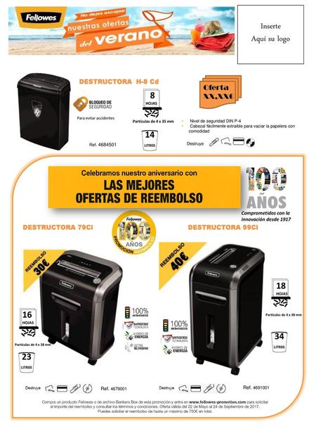 Inserte Aquí su logo Oferta XX,XX€ DESTRUCTORA H-8 Cd