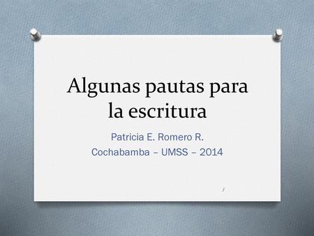 Algunas pautas para la escritura