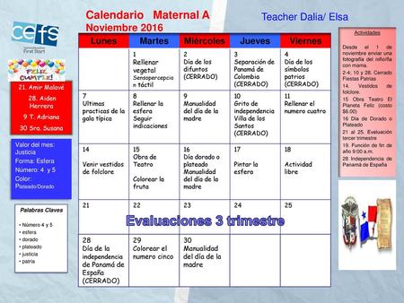 Evaluaciones 3 trimestre