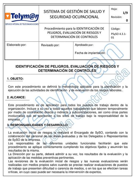 SISTEMA DE GESTIÓN DE SALUD Y SEGURIDAD OCUPACIONAL
