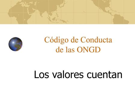 Código de Conducta de las ONGD