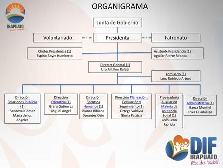 ORGANIGRAMA Junta de Gobierno Voluntariado Presidenta Patronato