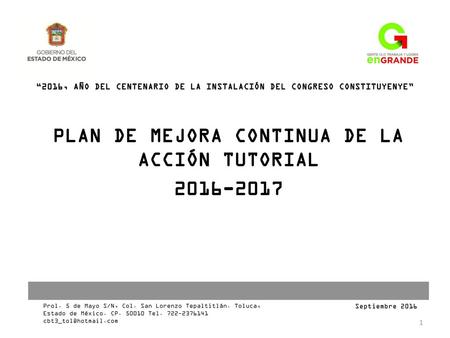 PLAN DE MEJORA CONTINUA DE LA ACCIÓN TUTORIAL
