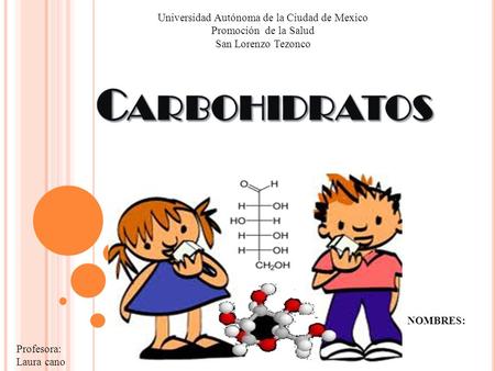 Profesora: Laura cano NOMBRES: Universidad Autónoma de la Ciudad de Mexico Promoción de la Salud San Lorenzo Tezonco.