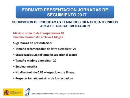 FORMATO PRESENTACION JORNADAS DE SEGUIMIENTO 2017