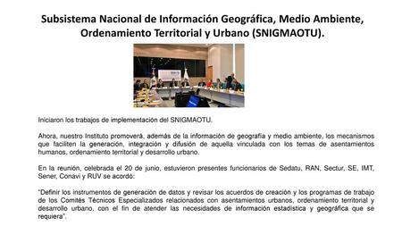 Subsistema Nacional de Información Geográfica, Medio Ambiente,
