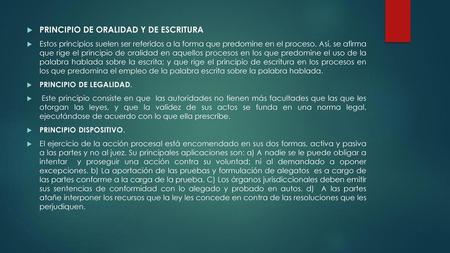 PRINCIPIO DE ORALIDAD Y DE ESCRITURA