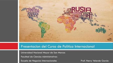 Presentacion del Curso de Política Internacional