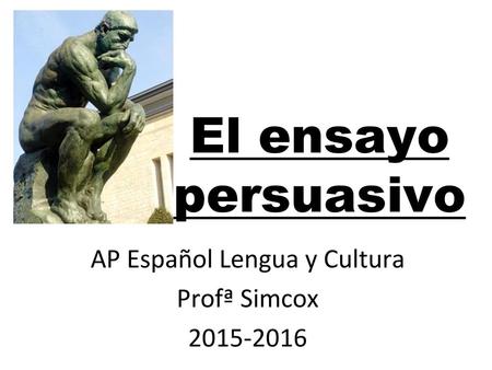 AP Español Lengua y Cultura Profª Simcox