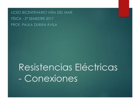 Resistencias Eléctricas - Conexiones