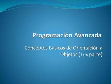 Programación Avanzada