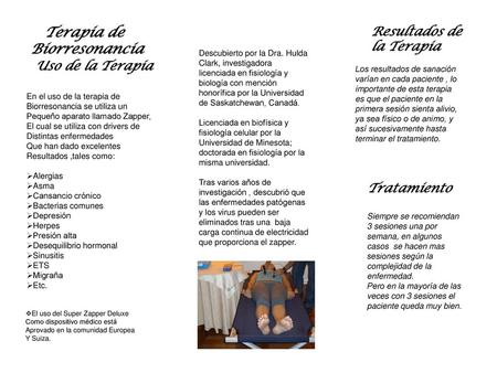 Terapia de Biorresonancia Uso de la Terapia