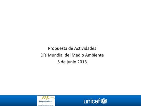 Propuesta de Actividades Día Mundial del Medio Ambiente