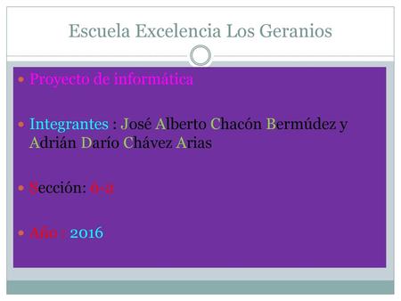 Escuela Excelencia Los Geranios